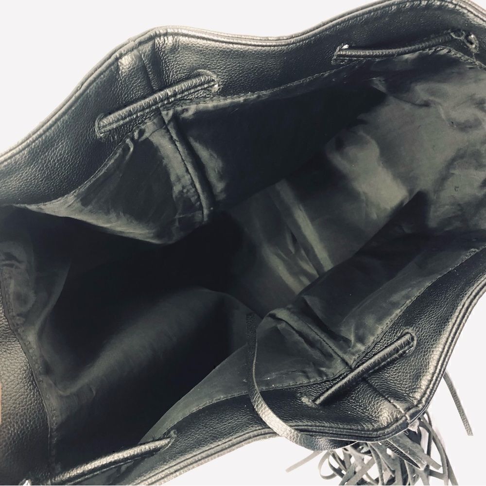 Victoria’s Secret Black Leather Fringe Backpack - Picture 9 of 9